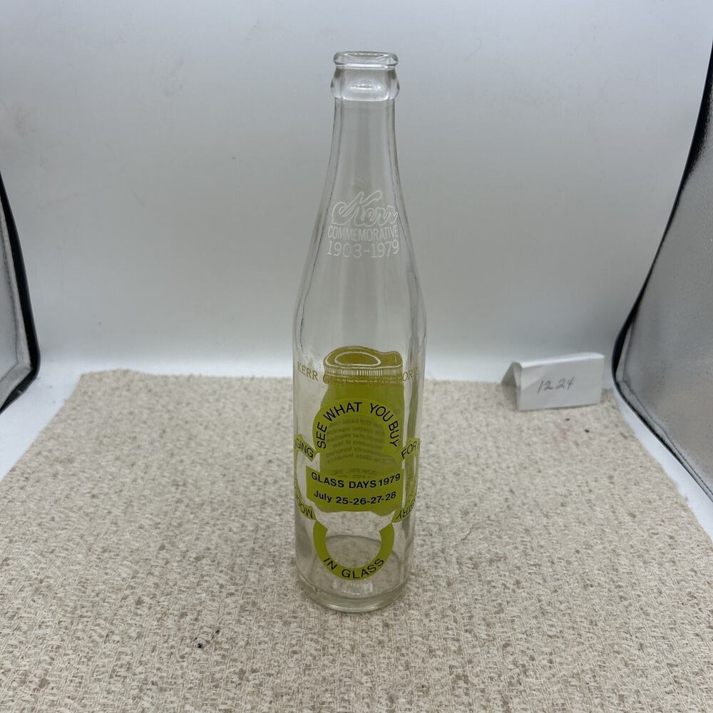 16 OZ KERR COMMEMORATIVE BOTTLE - 1979 KERR GLASS MFG CORP GLASS DAYS 1979